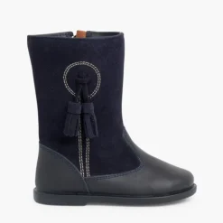 Menina Pisamonas Botas Menina Pele E Camurca Berloques