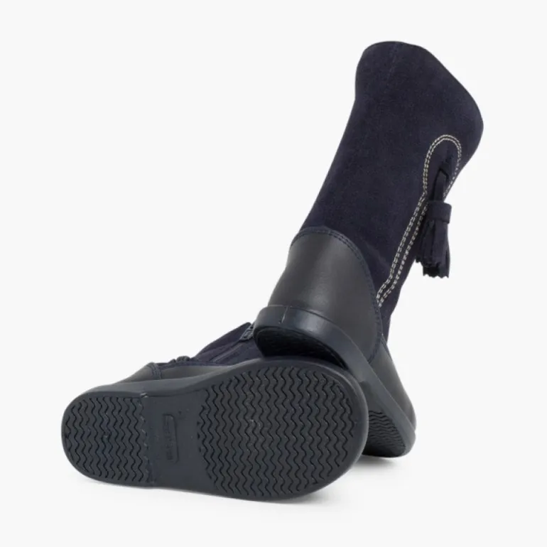 Menina Pisamonas Botas Menina Pele E Camurca Berloques