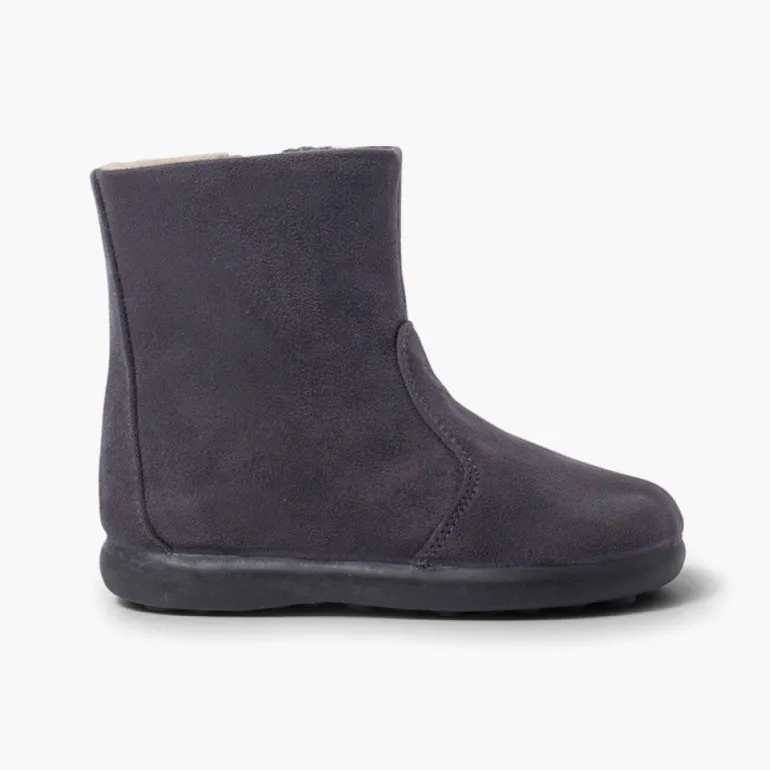 Menina Pisamonas Botas Menina Tipo Camurca Com Fecho-Eclair