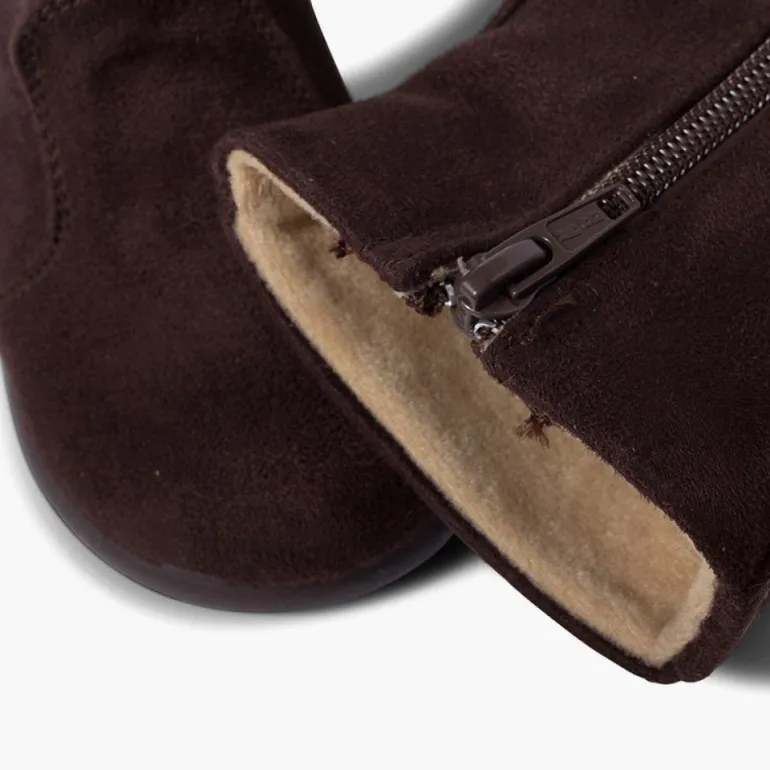 Menina Pisamonas Botas Menina Tipo Camurca Com Fecho-Eclair