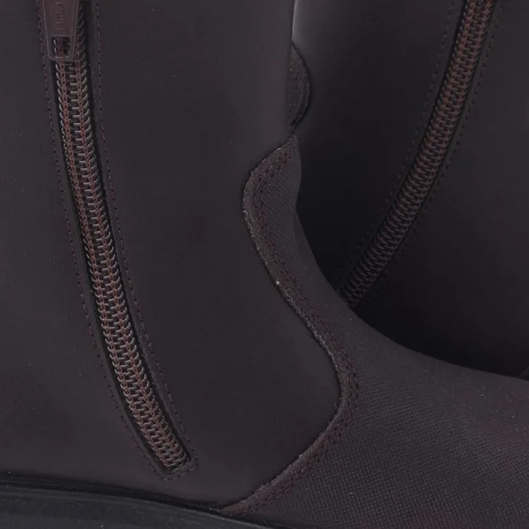 Menina Pisamonas Botas Pele Com Reforco E Fecho-Eclair Lateral
