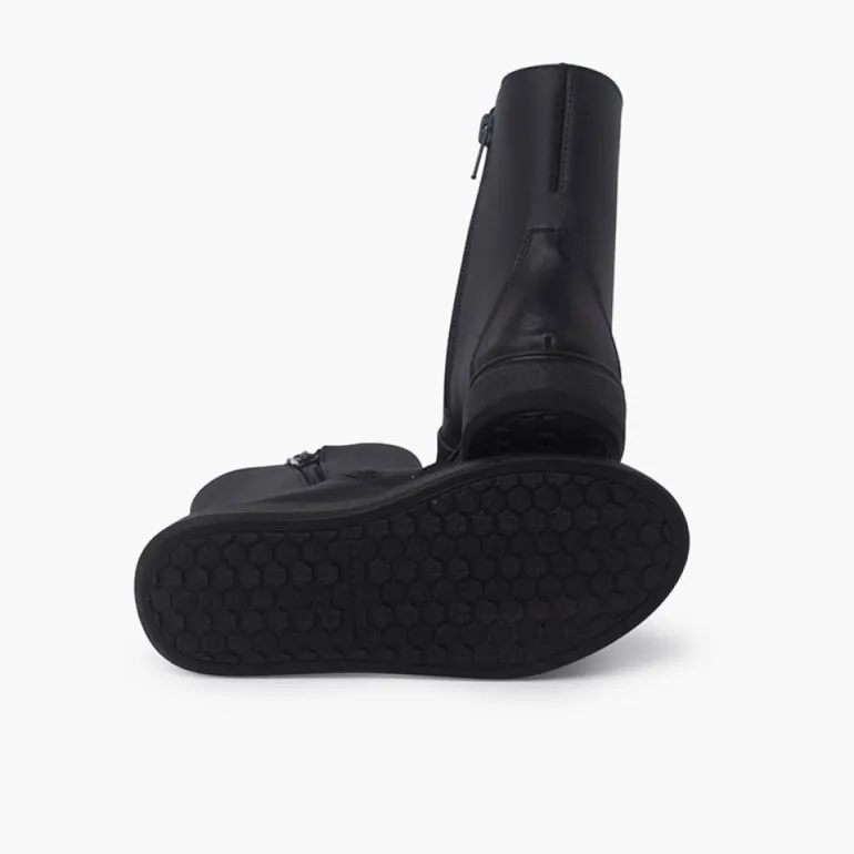 Menina Pisamonas Botas Pele Com Reforco E Fecho-Eclair Lateral