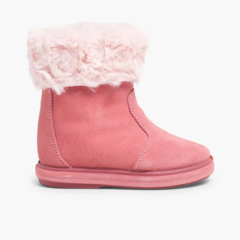 Menina Pisamonas Botas Pelo Meio Cano Com Fecho-Eclair