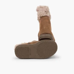 Menina Pisamonas Botas Pelo Meio Cano Com Fecho-Eclair