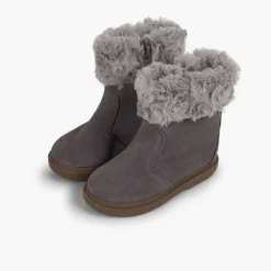 Menina Pisamonas Botas Pelo Meio Cano Com Fecho-Eclair