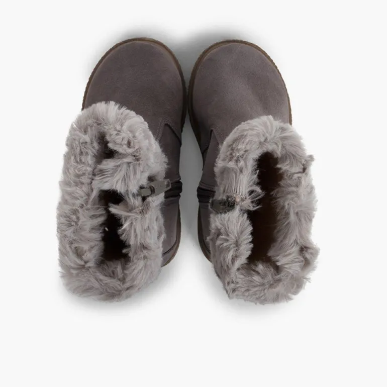 Menina Pisamonas Botas Pelo Meio Cano Com Fecho-Eclair