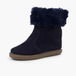 Menina Pisamonas Botas Pelo Meio Cano Com Fecho-Eclair