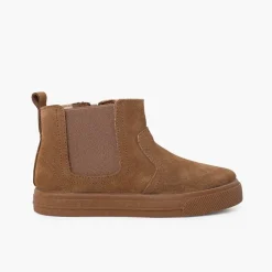 Menina Pisamonas Botas Sola Grossa Fecho-Eclair E Elastico Criancas