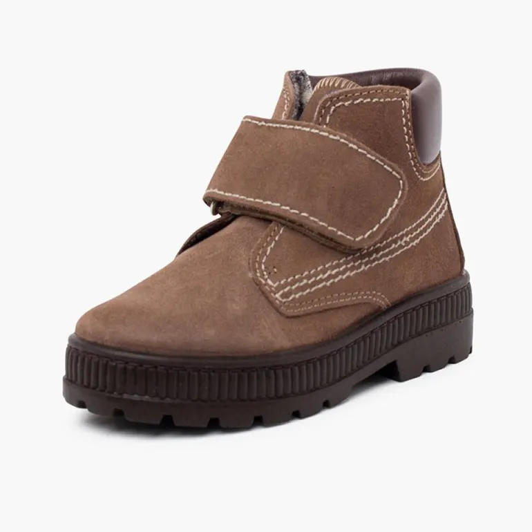 Menina Pisamonas Botas Sola Track Fecho Aderente Pespontos