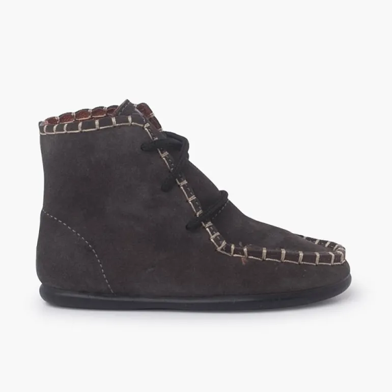 Menino Pisamonas Botas Tipo Moicanas Camurca Crianca
