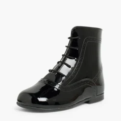Menina Pisamonas Botas Verniz Atacadores