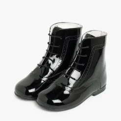 Menina Pisamonas Botas Verniz Atacadores