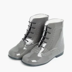 Menina Pisamonas Botas Verniz Atacadores