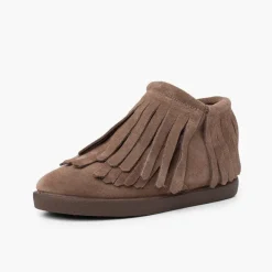 Menina Pisamonas Botim Camurca Franjas Fecho-Eclair Lateral