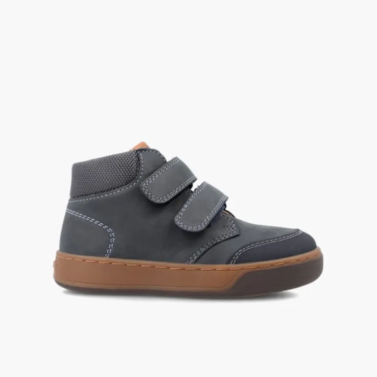 Menino Pisamonas Botinha Pele Garvalin Fecho Aderente