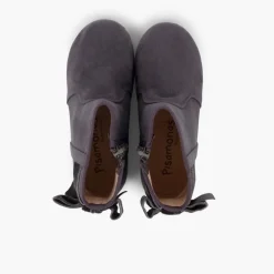 Menina Pisamonas Botins Com Laco Veludo E Fecho-Eclair
