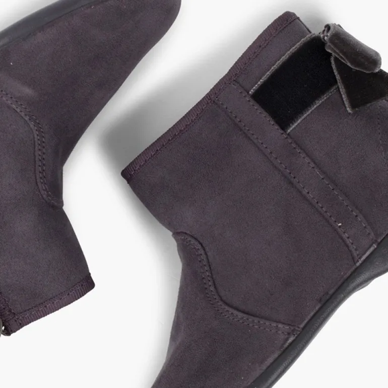 Menina Pisamonas Botins Com Laco Veludo E Fecho-Eclair