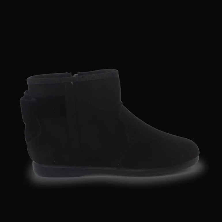 Menina Pisamonas Botins Com Laco Veludo E Fecho-Eclair