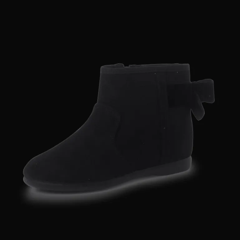 Menina Pisamonas Botins Com Laco Veludo E Fecho-Eclair