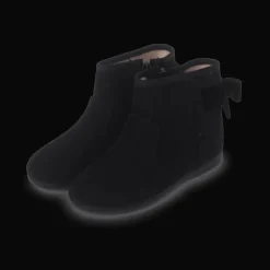 Menina Pisamonas Botins Com Laco Veludo E Fecho-Eclair