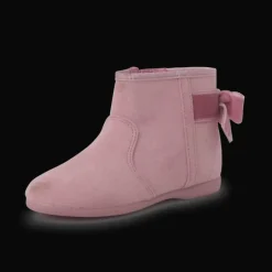 Menina Pisamonas Botins Com Laco Veludo E Fecho-Eclair