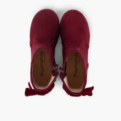 Menina Pisamonas Botins Com Laco Veludo E Fecho-Eclair