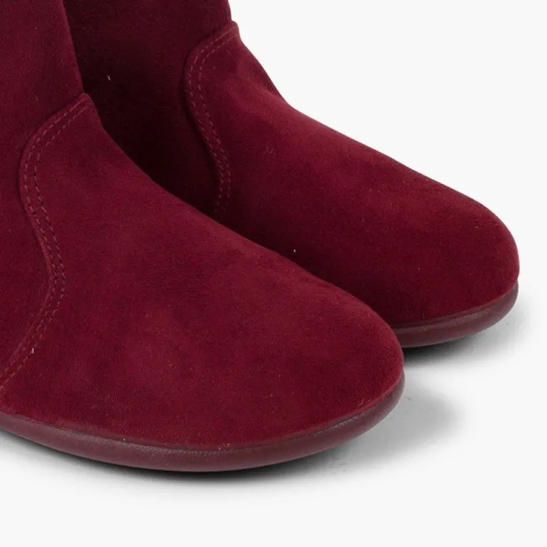 Menina Pisamonas Botins Com Laco Veludo E Fecho-Eclair