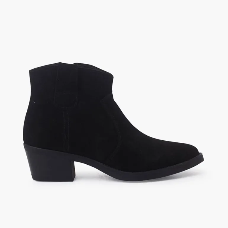 Menina Pisamonas Botins Cowboy Camurca