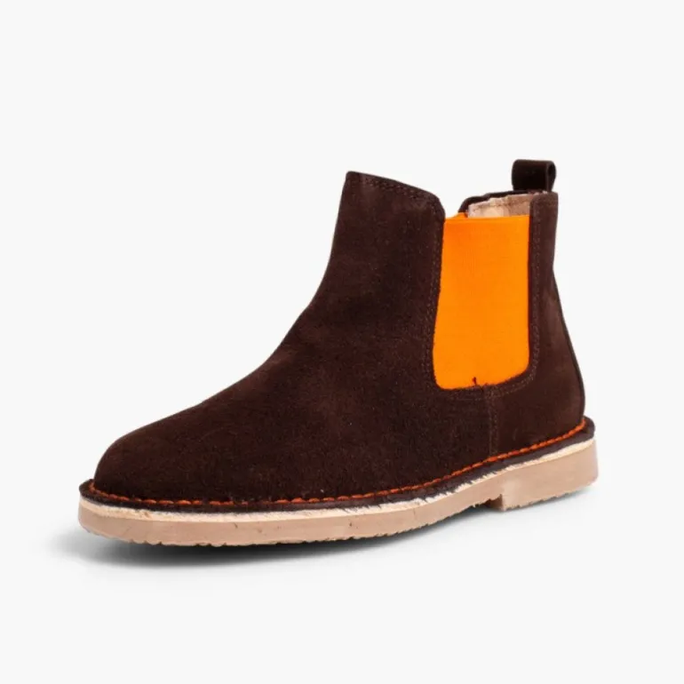Menina Pisamonas Botins De Camurca Criancas & Mulher Com Elasticos De Cores