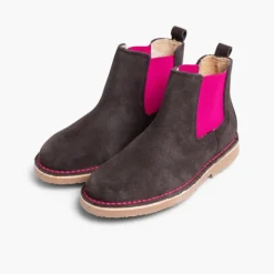 Menina Pisamonas Botins De Camurca Criancas & Mulher Com Elasticos De Cores