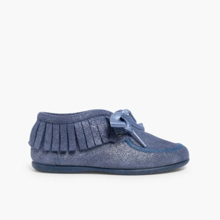 Menina Pisamonas Botins Glitter Indios Com Franjas
