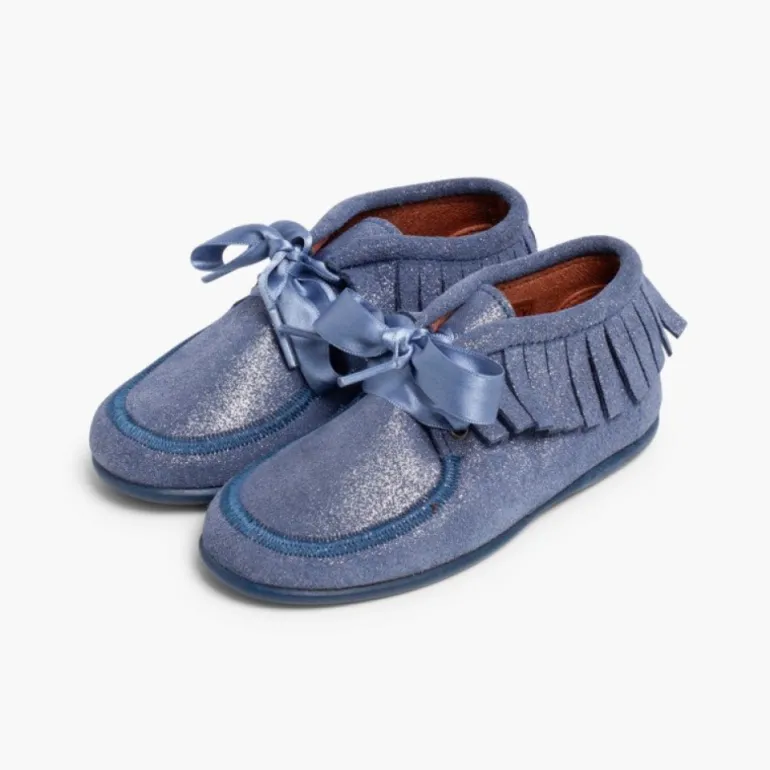 Menina Pisamonas Botins Glitter Indios Com Franjas
