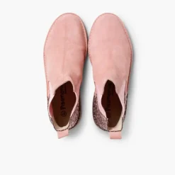 Menina Pisamonas Botins Menina Camurca Com Traseira Glitter