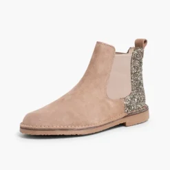Menina Pisamonas Botins Menina Camurca Com Traseira Glitter