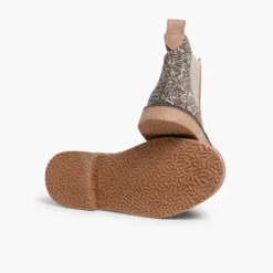 Menina Pisamonas Botins Menina Camurca Com Traseira Glitter