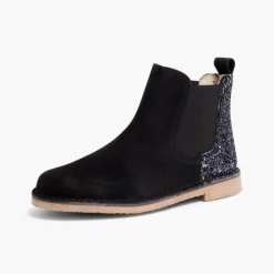Menina Pisamonas Botins Menina Camurca Com Traseira Glitter