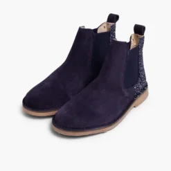 Menina Pisamonas Botins Menina Camurca Com Traseira Glitter