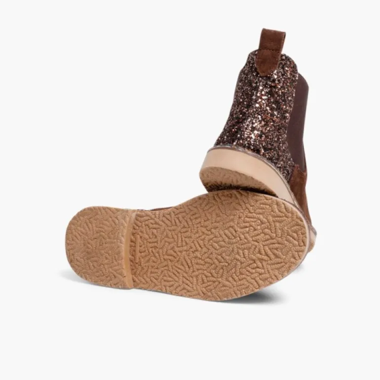 Menina Pisamonas Botins Menina Camurca Com Traseira Glitter