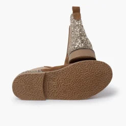 Menina Pisamonas Botins Menina Camurca Com Traseira Glitter
