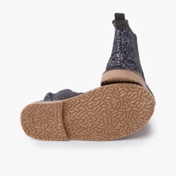 Menina Pisamonas Botins Menina Camurca Com Traseira Glitter