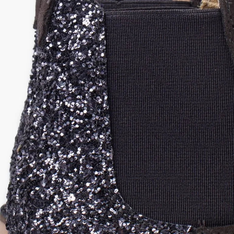 Menina Pisamonas Botins Menina Camurca Com Traseira Glitter