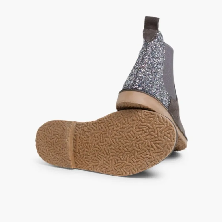 Menina Pisamonas Botins Menina Camurca Com Traseira Glitter