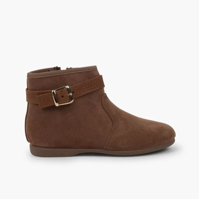 Menina Pisamonas Botins Menina Fivela Com Fecho-Eclair