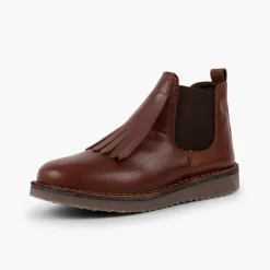 Menina Pisamonas Botins Pele Menina Lingueta Franjas