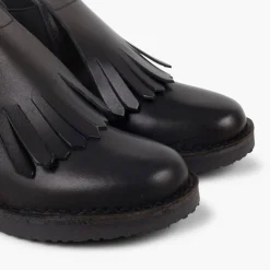 Menina Pisamonas Botins Pele Menina Lingueta Franjas