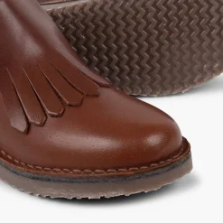 Menina Pisamonas Botins Pele Menina Lingueta Franjas