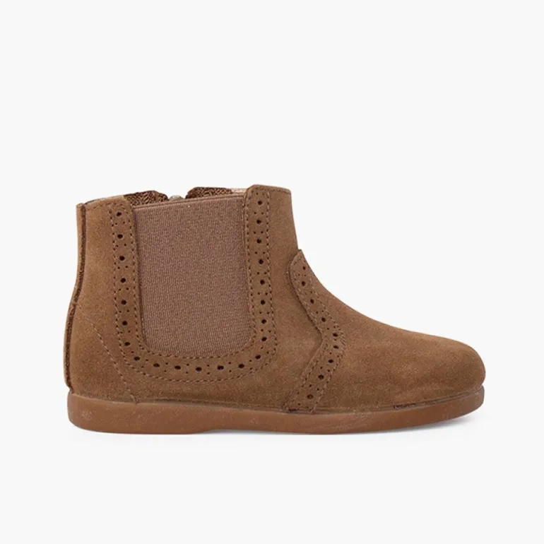 Menino Pisamonas Botins Picotados Menina Fecho-Eclair E Elastico