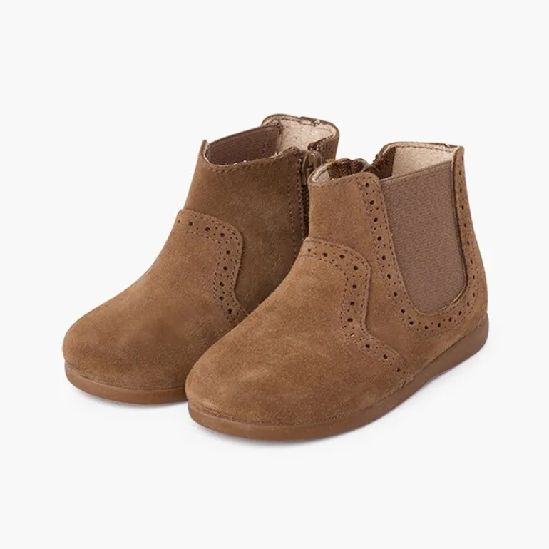 Menino Pisamonas Botins Picotados Menina Fecho-Eclair E Elastico