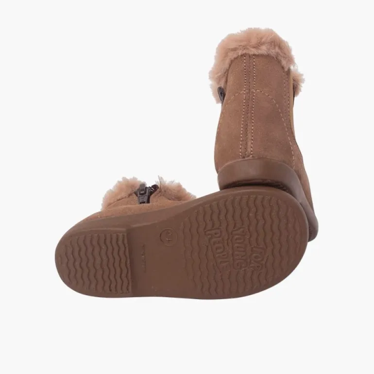 Menina Pisamonas Botins Tipo Chelsea Menina Com Rebordo Pelinho
