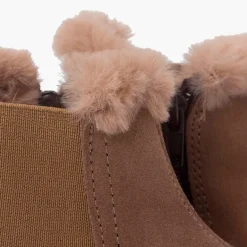 Menina Pisamonas Botins Tipo Chelsea Menina Com Rebordo Pelinho